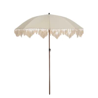 krēmkrāsas boho stila saulessargs