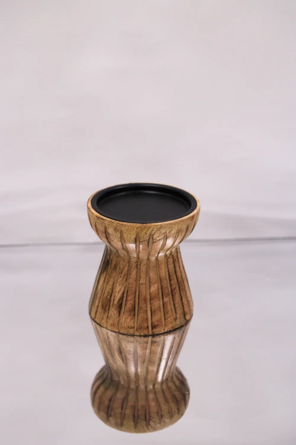 Wooden pillar candle holder rental
